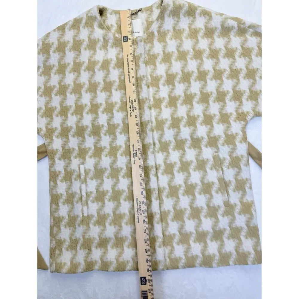 Elevenses Anthropologie Belted Jacket Women’s Sz M/L Kimono Coat Houndstooth - Picture 12 of 15